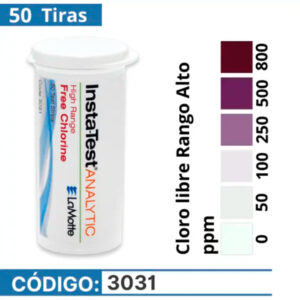 TIRAS REACTIVAS CLORO LIBRE RANGO ALTO LAMOTTE - 3031